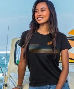 Rainbow Band - Black Short Sleeve Crewneck T-Shirt