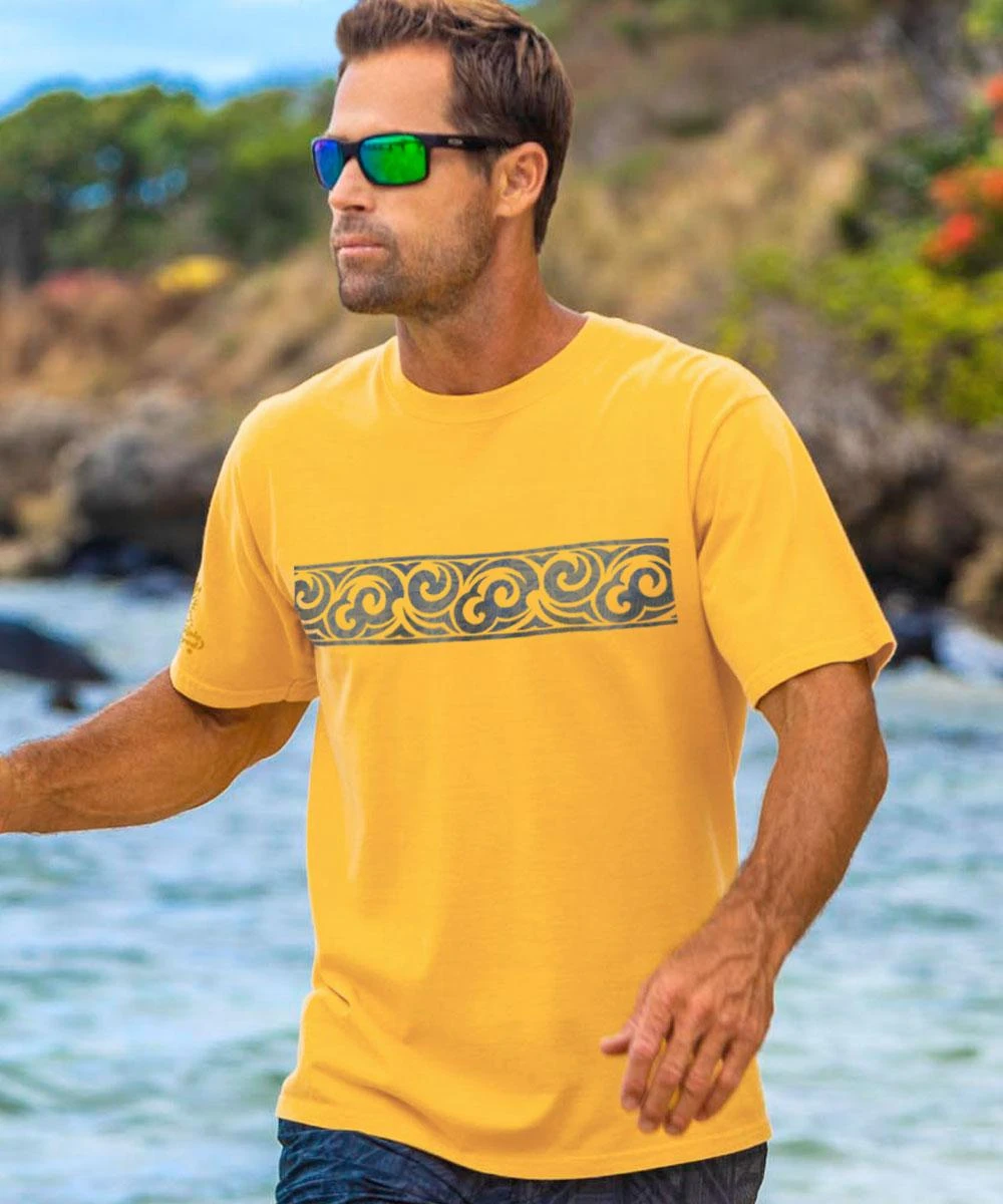 Ethnic Band - Pineapple Dyed Short Sleeve Crewneck T-Shirt 3 Ethnic Band - Pineapple Dyed Short Sleeve Crewneck T-Shirt