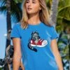 B. Kliban Cat In Sneaker - Blue Hawaii Dyed Short Sleeve Crewneck T-Shirt