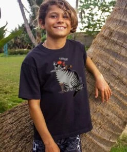 B. Kliban Pirate Cat - Black Short Sleeve Crewneck T-Shirt