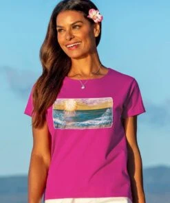 Sunset Vibe - Berry Short Sleeve Scoop Neck T-Shirt
