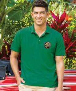 Dragon Medallion - Wintergreen Dyed Short Sleeve Pique’ Polo Shirt