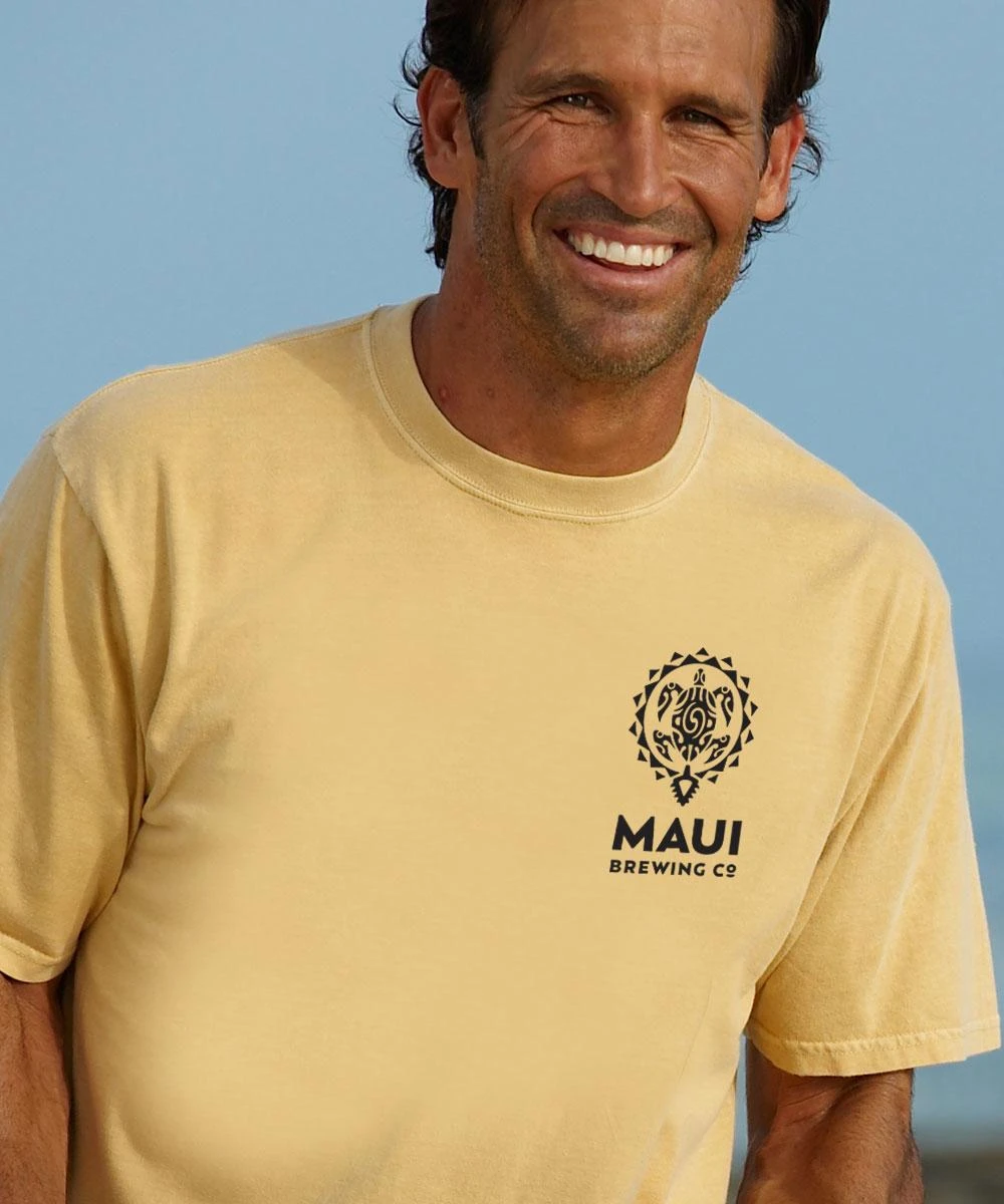 Maui Brewing Co New Bikini Blonde - Beer Dyed Short Sleeve Crewneck T-Shirt 4 Maui Brewing Co New Bikini Blonde - Beer Dyed Short Sleeve Crewneck T-Shirt - Image 2
