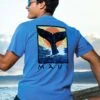 Whale Fluke Block - Blue Hawaii Dyed Short Sleeve Crewneck T-Shirt