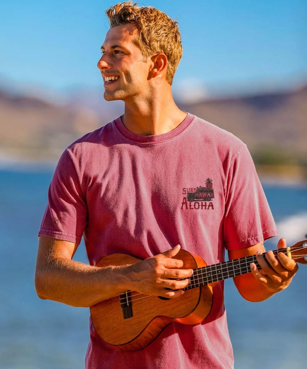 Aloha Cruiser - Paradise Red Dyed Short Sleeve Crewneck T-Shirt 3 Aloha Cruiser - Paradise Red Dyed Short Sleeve Crewneck T-Shirt