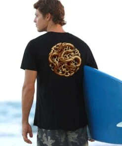 Dragon Emblem - Jet Black Short Sleeve Pima T-Shirt