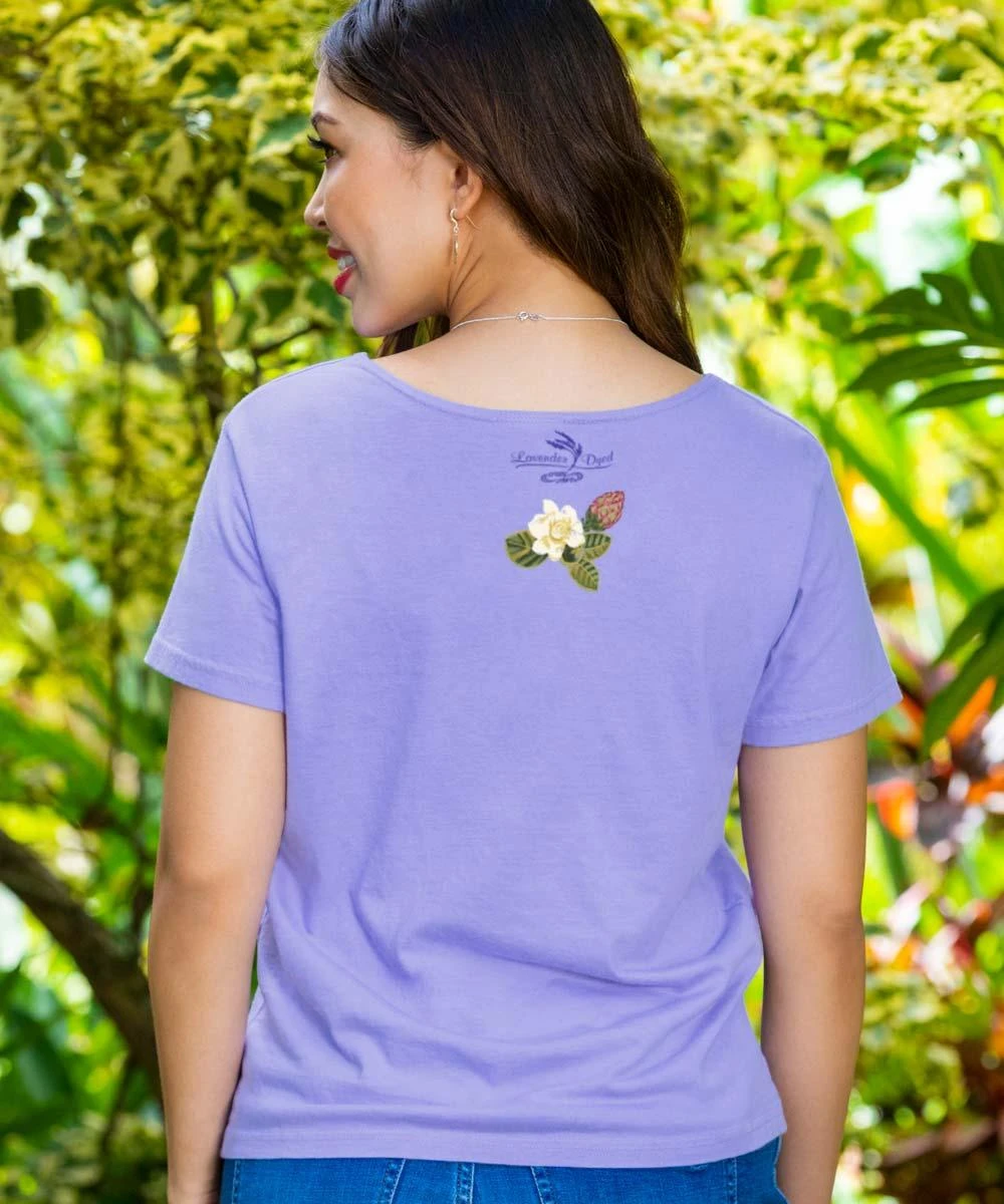 Garden Party - Lavender Dyed Short Sleeve Scoop Neck T-Shirt 4 Garden Party - Lavender Dyed Short Sleeve Scoop Neck T-Shirt - Image 2