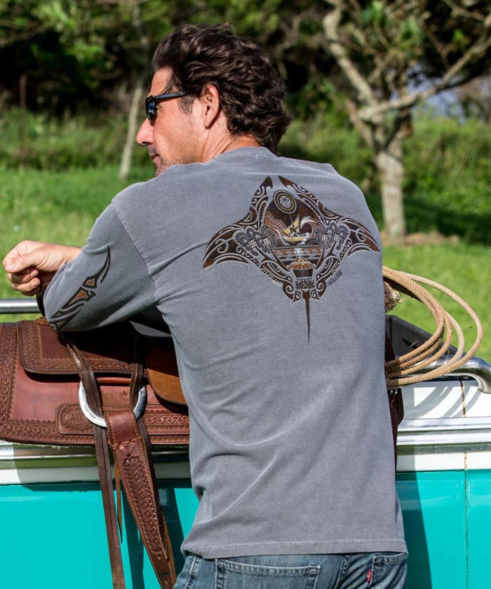 Maui Legend - Crater Dyed® Long Sleeve Crewneck T-Shirt 3 Maui Legend - Crater Dyed® Long Sleeve Crewneck T-Shirt