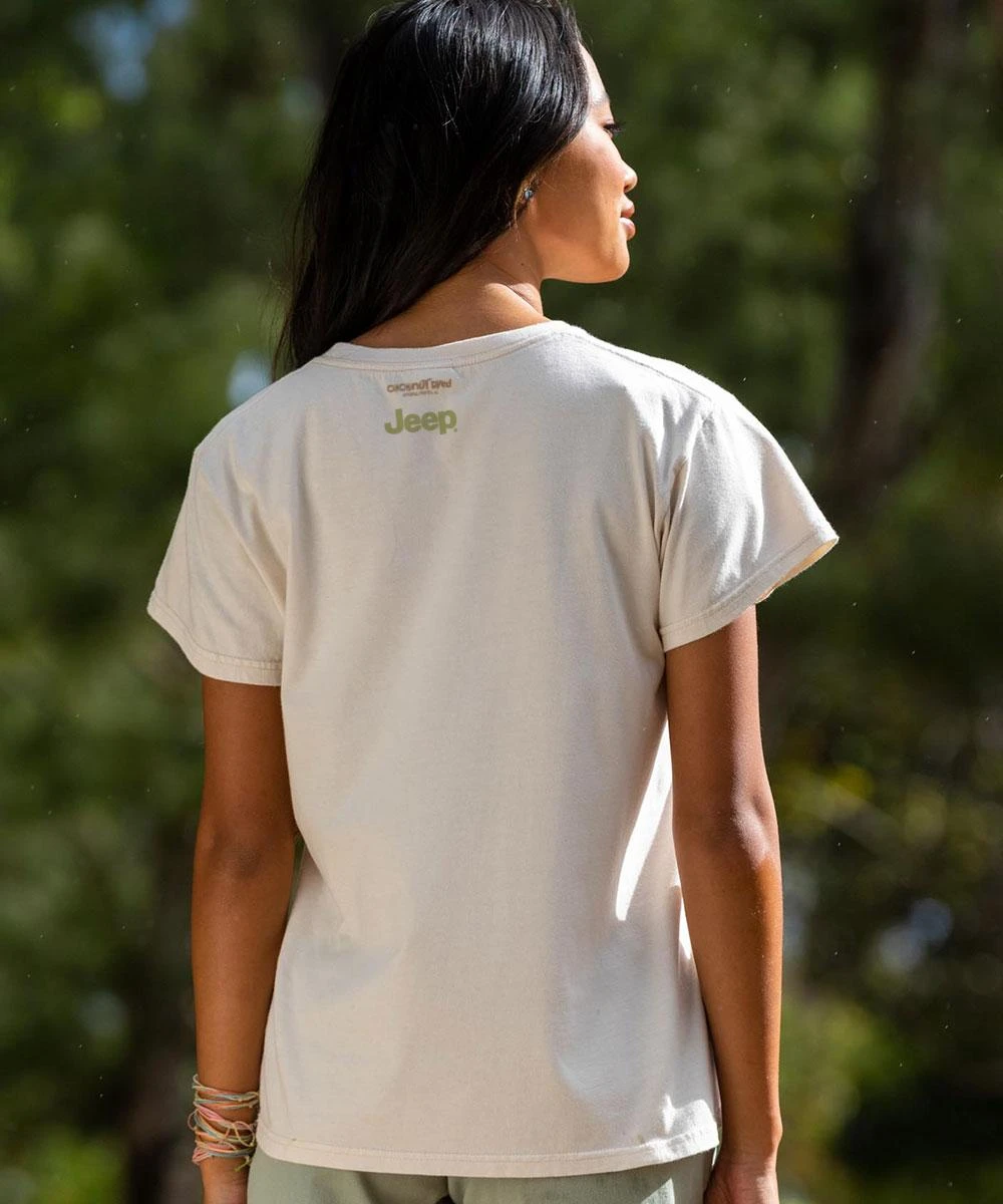 Jeep Embrace The Detours - Coconut Dyed Short Sleeve Crewneck T-Shirt 4 Jeep Embrace The Detours - Coconut Dyed Short Sleeve Crewneck T-Shirt - Image 2
