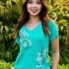 Leihua - Ocean Short Sleeve Pima V-Neck T-Shirt -Crazyshirts Online Shop 3254a01e f57c 49ad a9a8 90451550078b