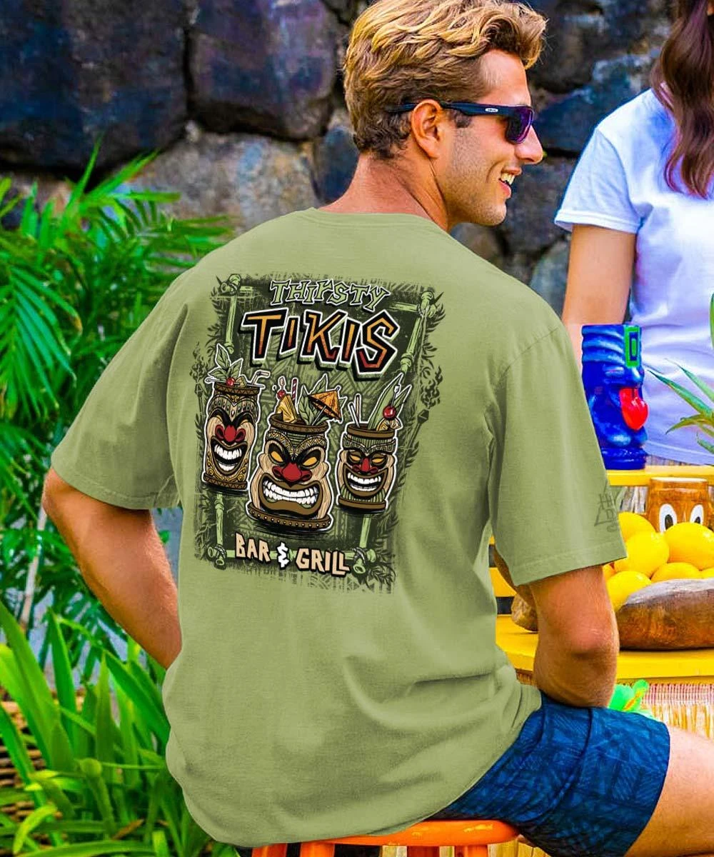 Thirsty Tikis - Hemp Dyed Short Sleeve Crewneck T-Shirt 4 Thirsty Tikis - Hemp Dyed Short Sleeve Crewneck T-Shirt - Image 2