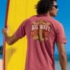North Shore Big Wave - Paradise Red Dyed Short Sleeve Crewneck T-Shirt -Crazyshirts Online Shop 35eaee7b 4721 4424 a9ee cb9456d2a733