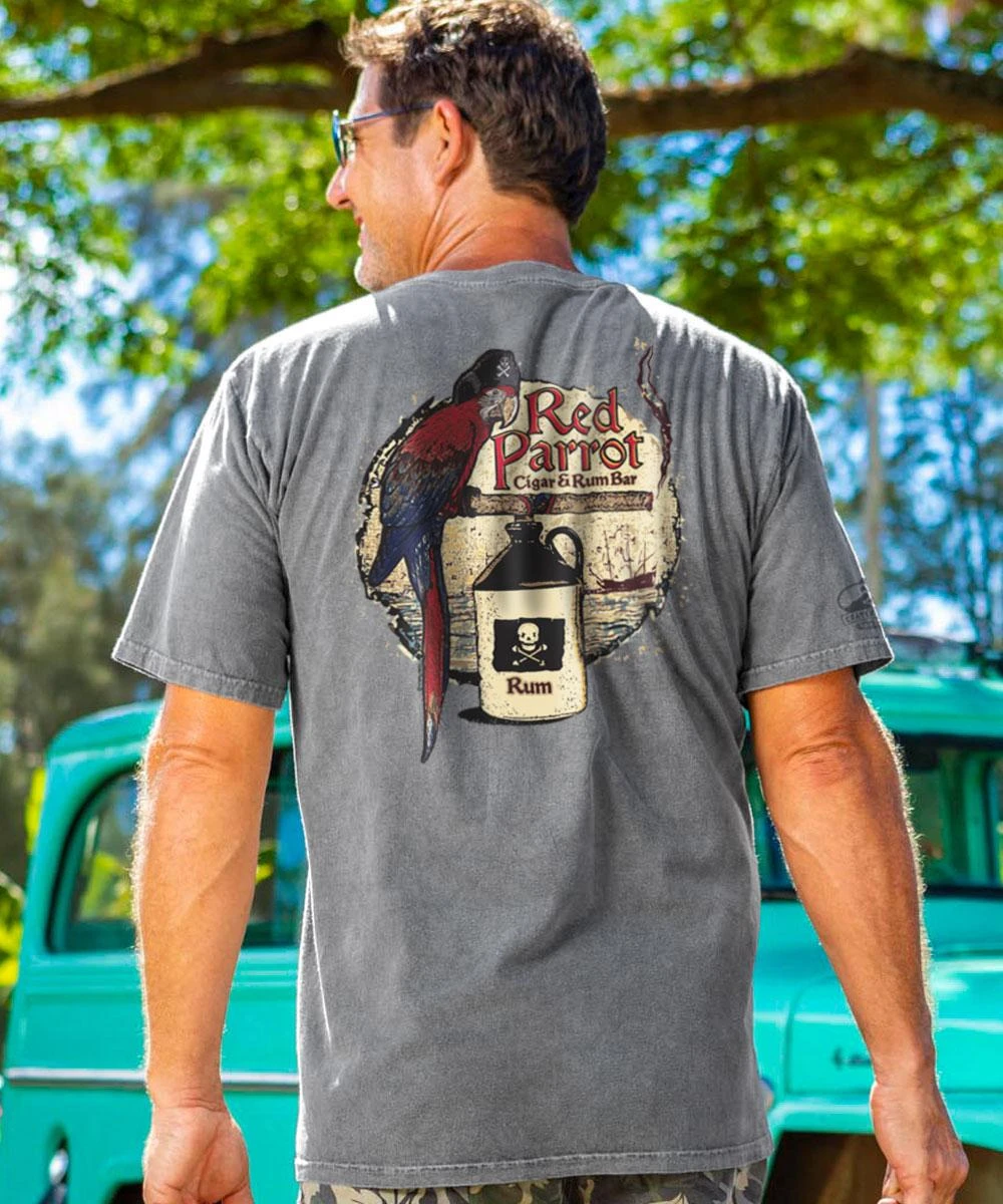 Red Parrot - Crater Dyed® Short Sleeve Crewneck T-Shirt 3 Red Parrot - Crater Dyed® Short Sleeve Crewneck T-Shirt