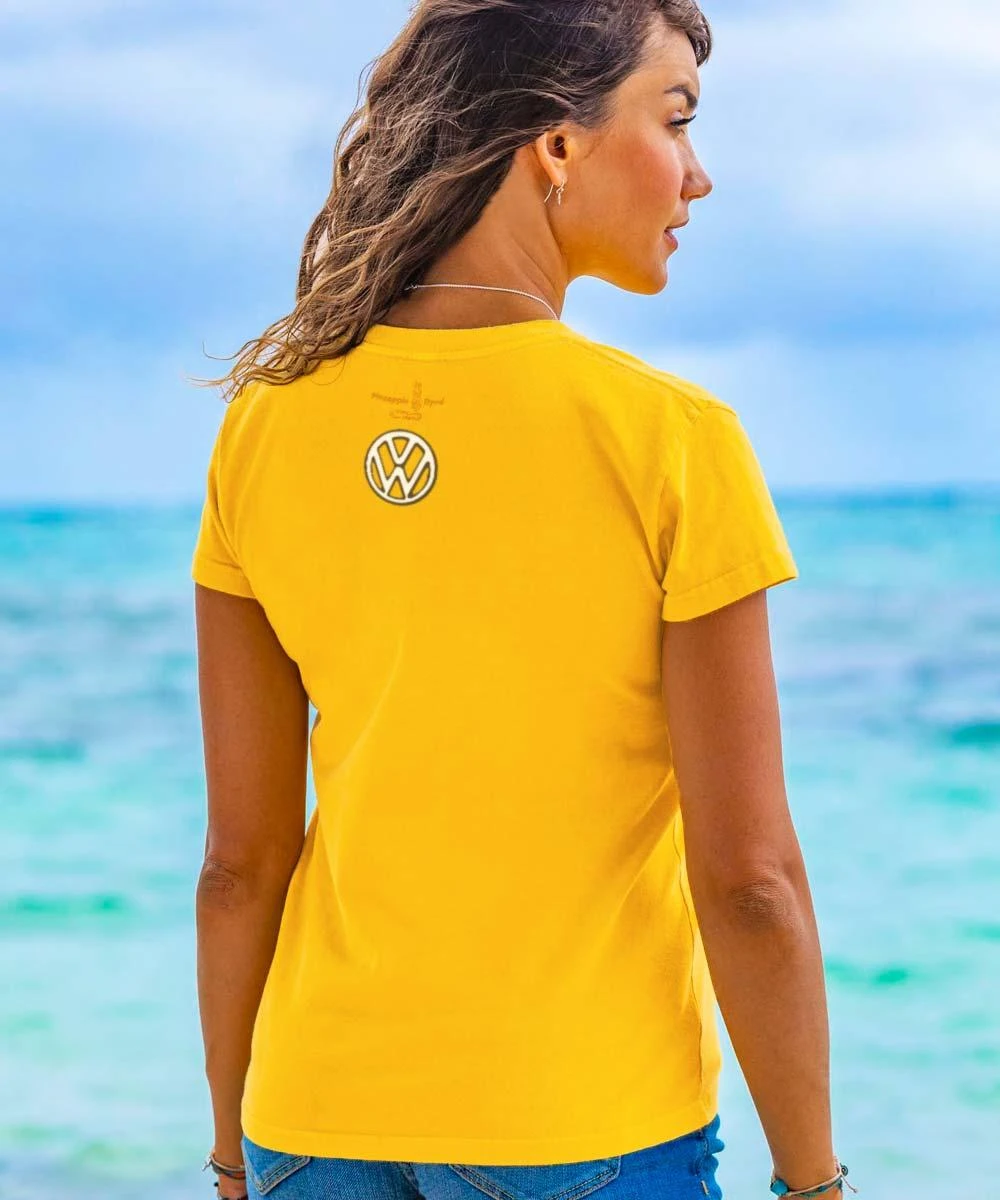 Volkswagen Be Happy - Pineapple Dyed Short Sleeve Crewneck T-Shirt 4 Volkswagen Be Happy - Pineapple Dyed Short Sleeve Crewneck T-Shirt - Image 2
