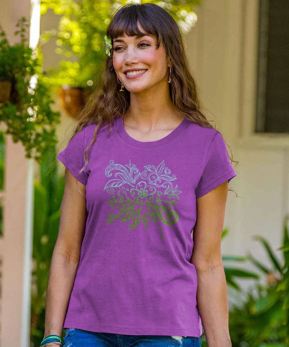 Sri Lanka Beauty - Violet Short Sleeve Pima T-Shirt 3 Sri Lanka Beauty - Violet Short Sleeve Pima T-Shirt