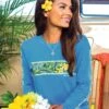 Tropical Pua Band - Blue Hawaii Dyed Long Sleeve Crewneck T-Shirt -Crazyshirts Online Shop 3f904577 1cdb 4862 83da 65eec49b2822