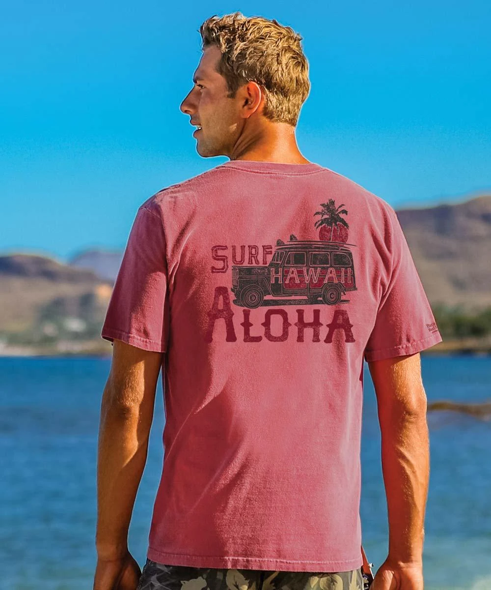 Aloha Cruiser - Paradise Red Dyed Short Sleeve Crewneck T-Shirt 4 Aloha Cruiser - Paradise Red Dyed Short Sleeve Crewneck T-Shirt - Image 2