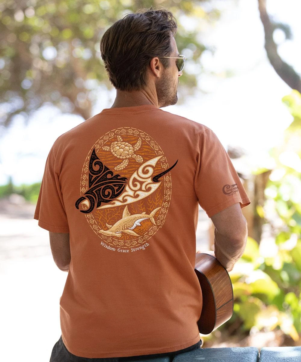 Manta Reef Glide - Cinnamon Dyed Short Sleeve Crewneck T-Shirt 3 Manta Reef Glide - Cinnamon Dyed Short Sleeve Crewneck T-Shirt