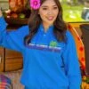 Retro Rainbow Hibiscus Band - Blue Hawaii Dyed Long Sleeve Lightweight Pullover -Crazyshirts Online Shop 45ed0324 395b 47b6 bb6e 9717228c72d3