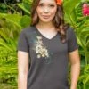 Elegant Floral - Graphite Short Sleeve Pima V-Neck T-Shirt 2 Elegant Floral - Graphite Short Sleeve Pima V-Neck T-Shirt -Crazyshirts Online Shop 47968e9e cef9 4f20 bc87 8ffe7469b449