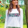 Tropical Watercolor Band - White Long Sleeve Crewneck T-Shirt -Crazyshirts Online Shop 484a7c63 8c41 4acb 87e9 394545a972ba