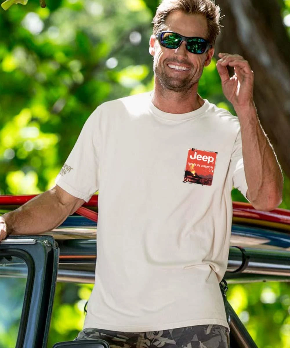 Jeep Fueled By Jeep - Coconut Dyed Short Sleeve Crewneck T-Shirt 4 Jeep Fueled By Jeep - Coconut Dyed Short Sleeve Crewneck T-Shirt - Image 2