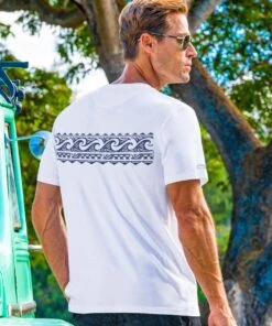 Tribal Wave Band - White Short Sleeve Pima T-Shirt -Crazyshirts Online Shop 53cbf243 3e5b 4e9e ba89 9598d1443ec6