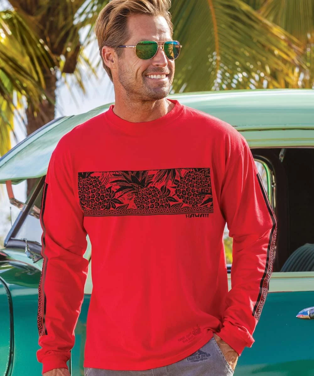 Pineapple Red Band - Candy Apple Red Dyed Long Sleeve Crewneck T-Shirt 3 Pineapple Red Band - Candy Apple Red Dyed Long Sleeve Crewneck T-Shirt
