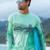 Honu Tribal Mauka - Key Lime Dyed Long Sleeve Crewneck T-Shirt -Crazyshirts Online Shop 5c85a350 2744 4615 a535 060852190429