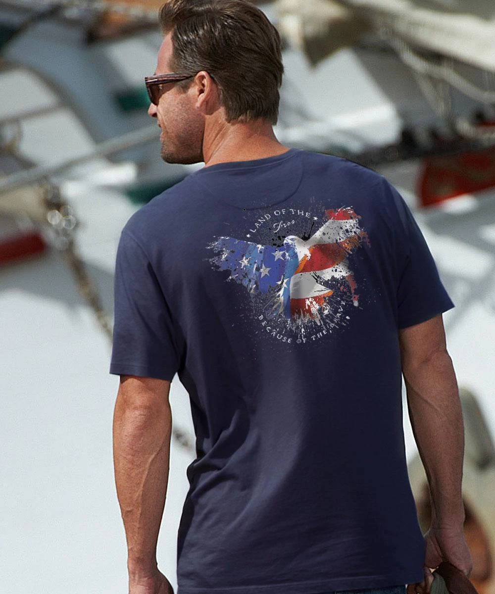 Land Of The Eagle - Indigo Short Sleeve Pima T-Shirt 3 Land Of The Eagle - Indigo Short Sleeve Pima T-Shirt