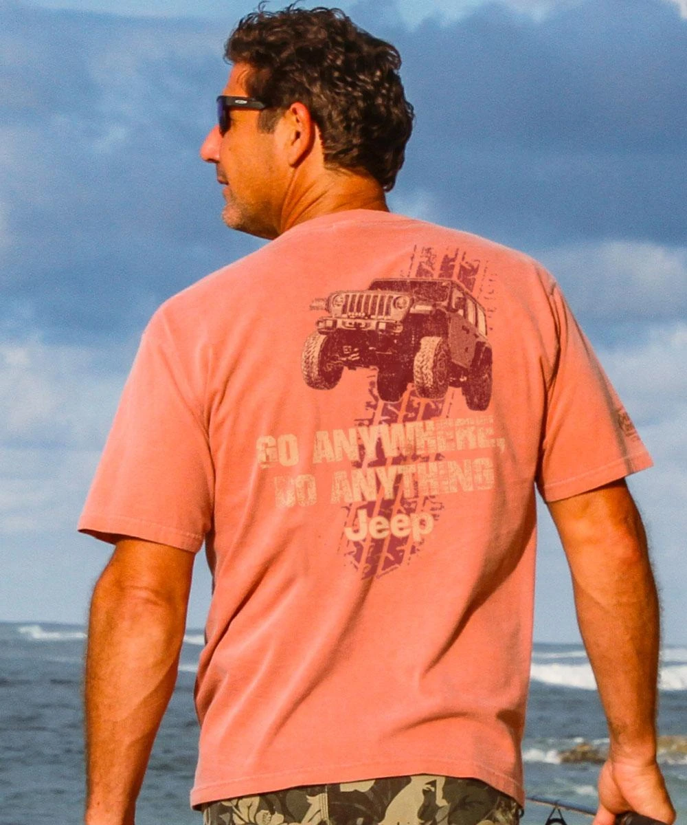 Jeep Tracks - Chile Dyed Short Sleeve Crewneck T-Shirt 3 Jeep Tracks - Chile Dyed Short Sleeve Crewneck T-Shirt