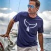 Wyland® Whale Tail Brush - Indigo Short Sleeve Pima T-Shirt -Crazyshirts Online Shop 658f8fe3 6053 47ef a9c7 0f91fef2cbb9