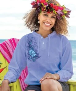 Elegance - Lavender Dyed Long Sleeve Lightweight Pullover