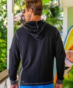 Tribal Honu Manta Flow - Black/Charcoal Long Sleeve Longboard Hooded Tee -Crazyshirts Online Shop 677d705f c921 4390 b09f 52ef51204519