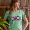 Pacific In Bloom - Key Lime Dyed Short Sleeve Scoop Neck T-Shirt -Crazyshirts Online Shop 6837af72 86f8 48d9 b087 e529abe97788