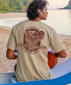 Red Rooster Rum - Kona Coffee Dyed Short Sleeve Crewneck T-Shirt