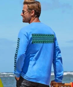 Tribe Band - Blue Hawaii Dyed Long Sleeve Crewneck T-Shirt -Crazyshirts Online Shop 7023739d 6959 4324 9c9e 34d80fbae618