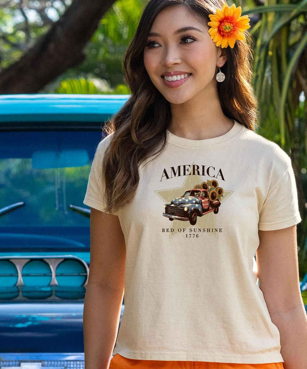 Bed Of Sunshine - Coconut Dyed Short Sleeve Crewneck T-Shirt 3 Bed Of Sunshine - Coconut Dyed Short Sleeve Crewneck T-Shirt