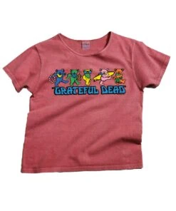 Grateful Dead Hula Bears - Paradise Red Dyed Short Sleeve Scoop Neck T-Shirt