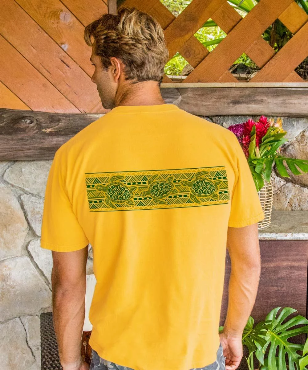 Tribal Turtles Band - Pineapple Dyed Short Sleeve Crewneck T-Shirt 3 Tribal Turtles Band - Pineapple Dyed Short Sleeve Crewneck T-Shirt - Image 2
