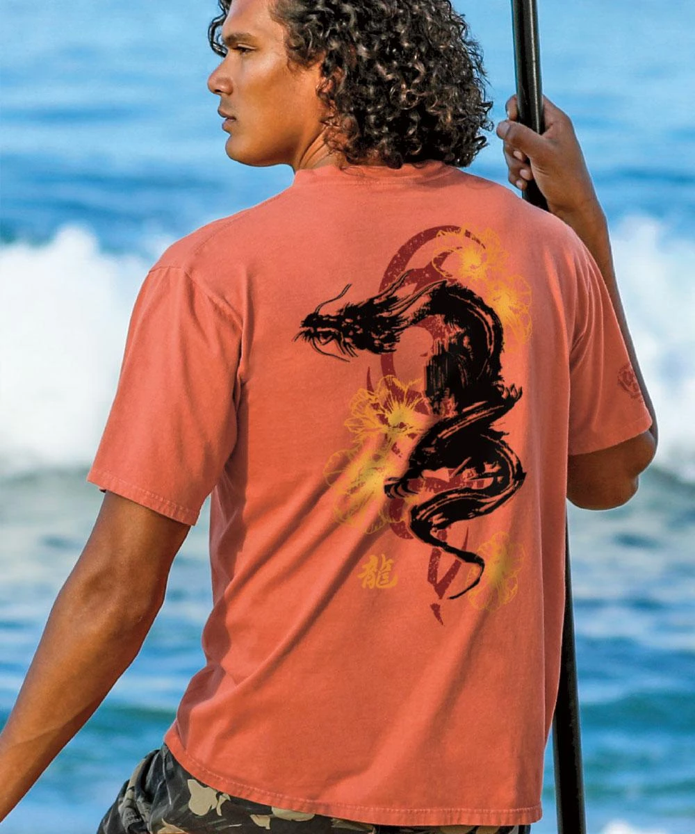 Ink Dragon - Chile Dyed Short Sleeve Crewneck T-Shirt 3 Ink Dragon - Chile Dyed Short Sleeve Crewneck T-Shirt