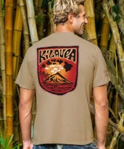 Kilauea Shield - Kona Coffee Dyed Short Sleeve Crewneck T-Shirt