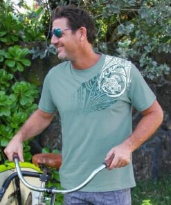Honu Nalu Surf - Cool Blue Short Sleeve Pima T-Shirt