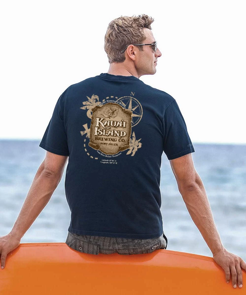 Kauai Island Brewing Co Kauai Island Label - Navy Short Sleeve Crewneck T-Shirt 3 Kauai Island Brewing Co Kauai Island Label - Navy Short Sleeve Crewneck T-Shirt