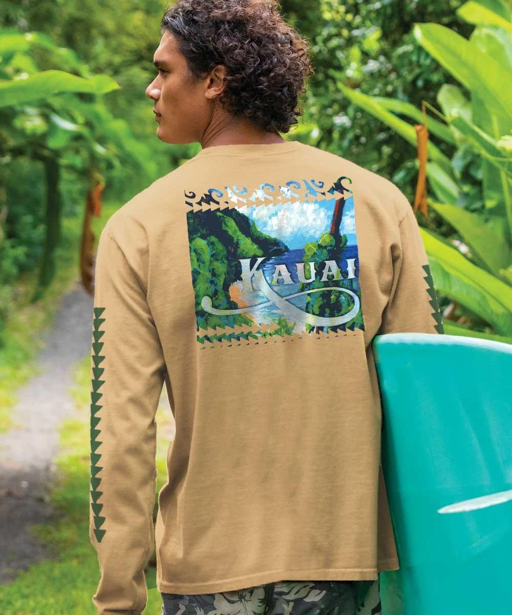 Garden Isle - Kona Coffee Dyed Long Sleeve Crewneck T-Shirt 3 Garden Isle - Kona Coffee Dyed Long Sleeve Crewneck T-Shirt
