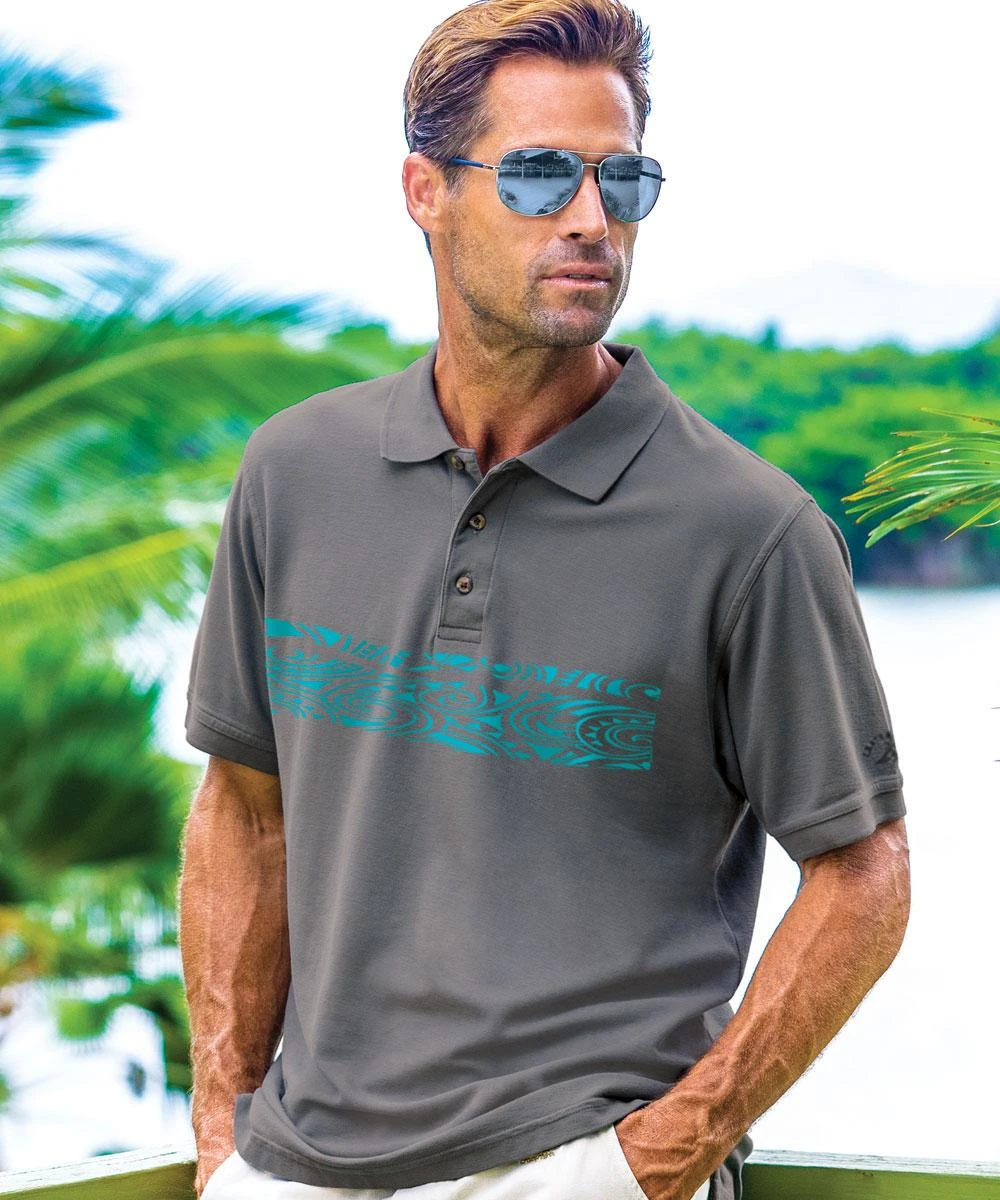 Island Racer - Crater Dyed® Short Sleeve Pique’ Polo Shirt 3 Island Racer - Crater Dyed® Short Sleeve Pique’ Polo Shirt