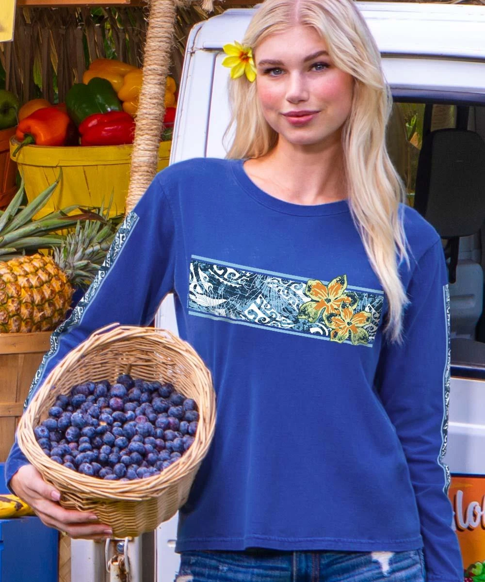 Pua Breeze - Blueberry Dyed Long Sleeve Crewneck T-Shirt 3 Pua Breeze - Blueberry Dyed Long Sleeve Crewneck T-Shirt