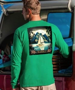 Poster Of Paradise - Wintergreen Dyed Long Sleeve Crewneck T-Shirt