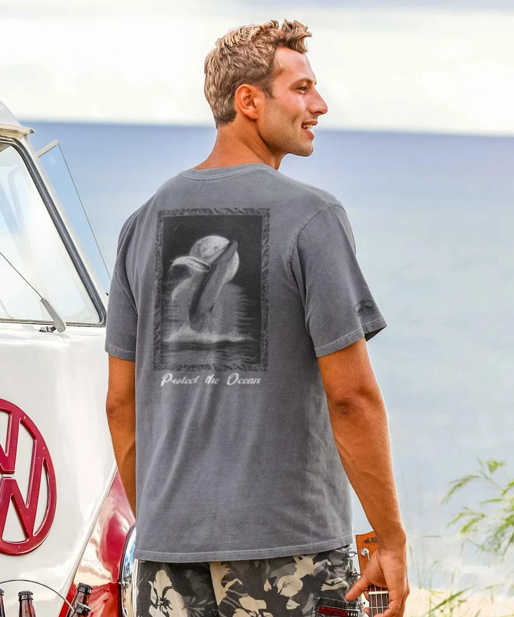 Wyland® Protect The Ocean - Crater Dyed® Short Sleeve Crewneck T-Shirt 3 Wyland® Protect The Ocean - Crater Dyed® Short Sleeve Crewneck T-Shirt