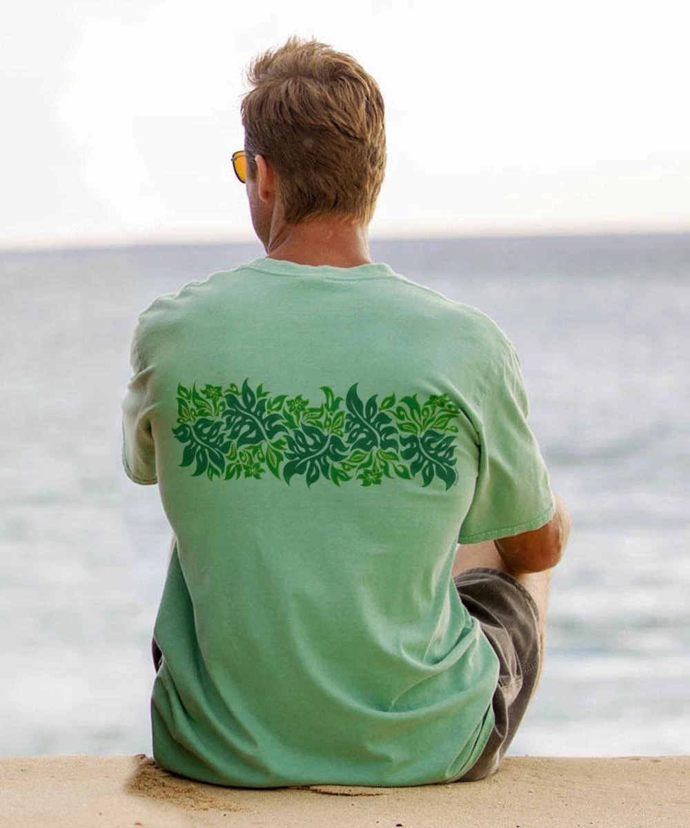 Puakenikeni Band - Key Lime Dyed Short Sleeve Crewneck T-Shirt 4 Puakenikeni Band - Key Lime Dyed Short Sleeve Crewneck T-Shirt - Image 2